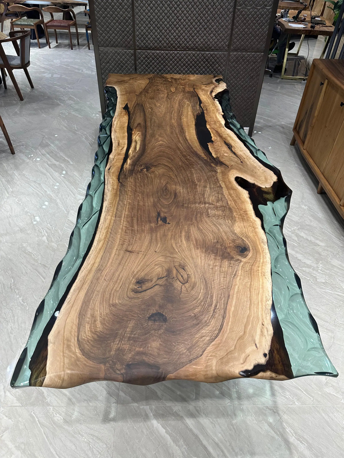 Custom Order Walnut Wood Epoxy Dining Table |  Natural  Walnut Wood Living Room Table | Conferance Table | Free Shipping On Wooden