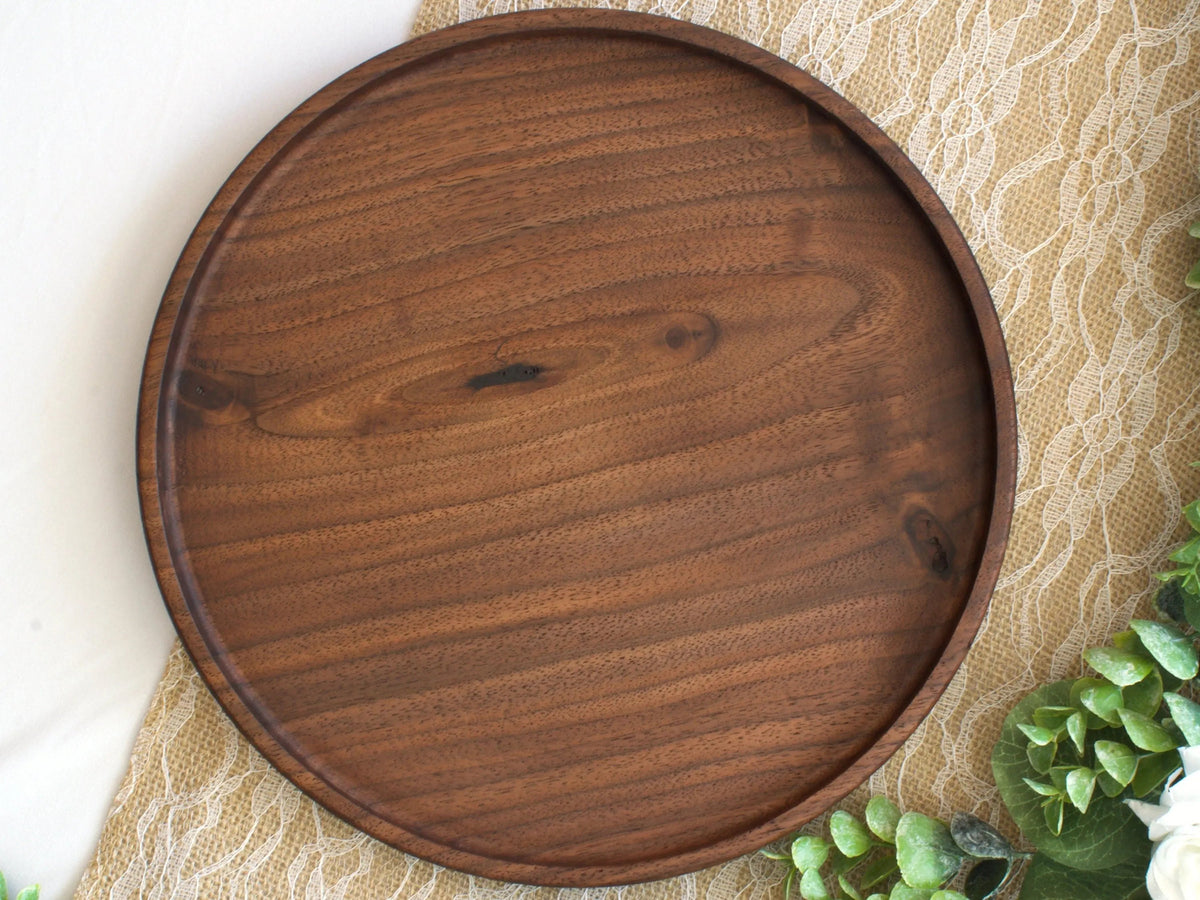 Walnut catch all tray On Wooden