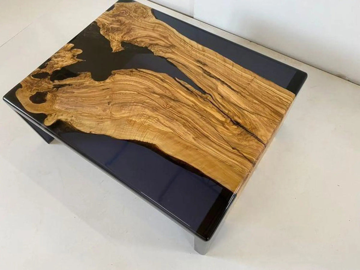 Waterfall Resin Coffee Table | Walnut Woof Centre Table | Epoxy Resin Coffee Table On Wooden