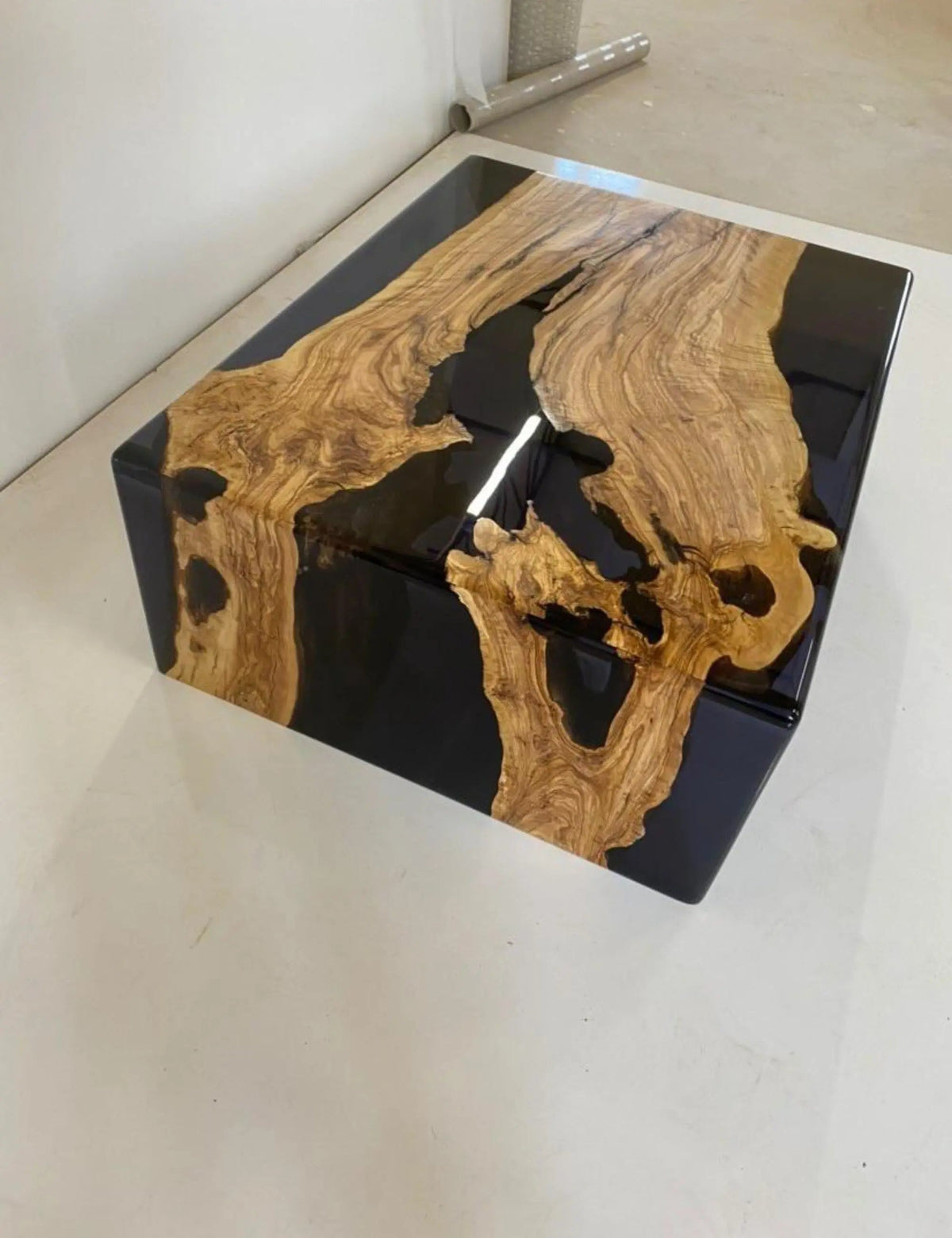 Waterfall Resin Coffee Table | Walnut Woof Centre Table | Epoxy Resin Coffee Table On Wooden