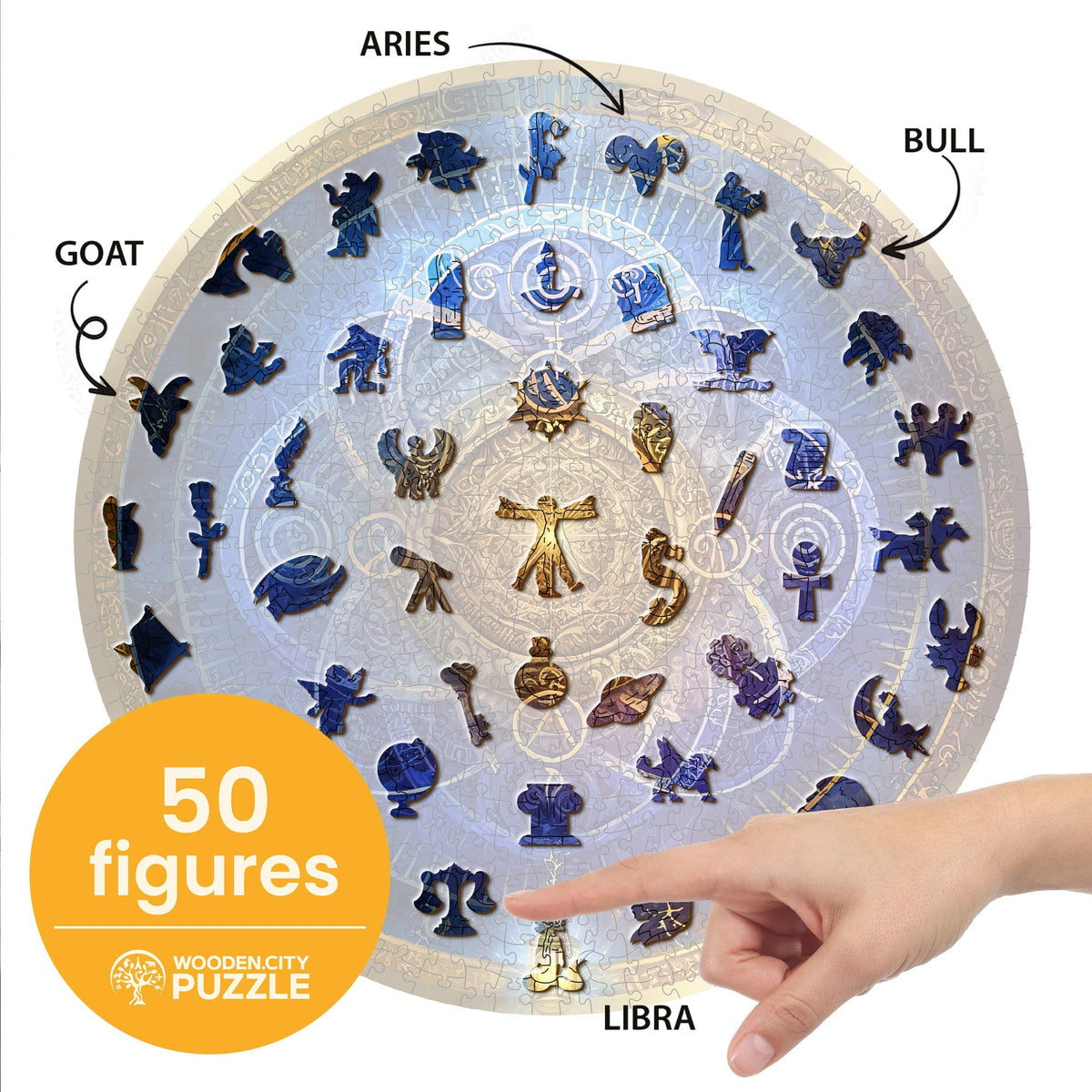 Wooden Puzzle Blue Zodiac 250 Pieces On Wooden