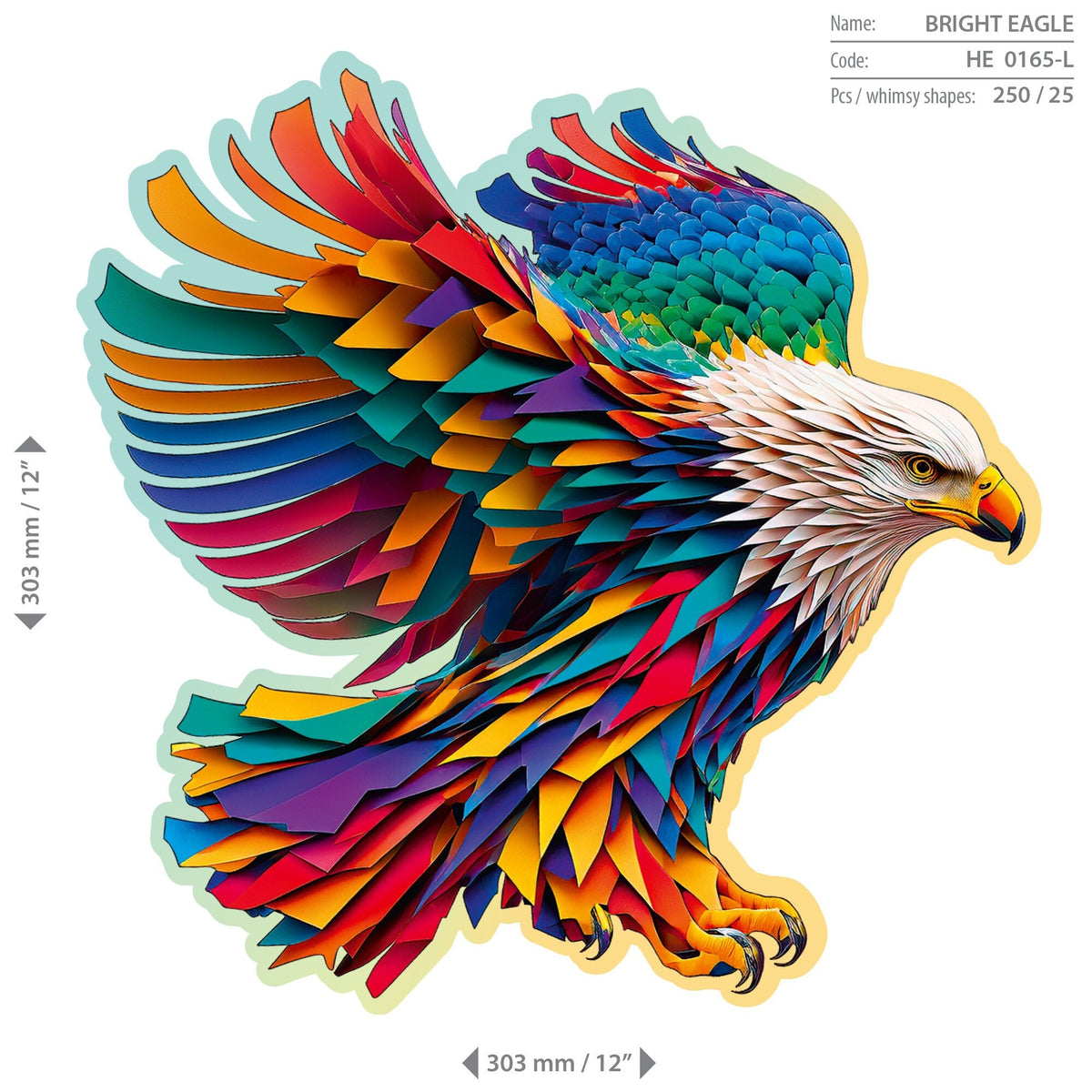 Wooden Puzzle Bright Eagle 250 Pieces On Wooden