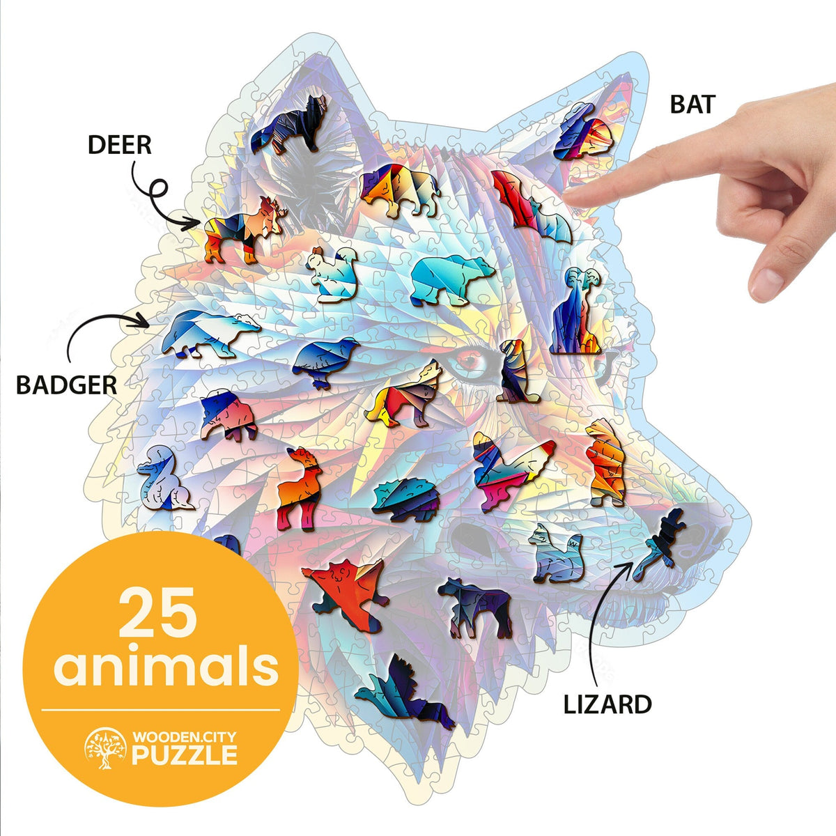 Wooden Puzzle Classy Wolf 250 Pieces On Wooden