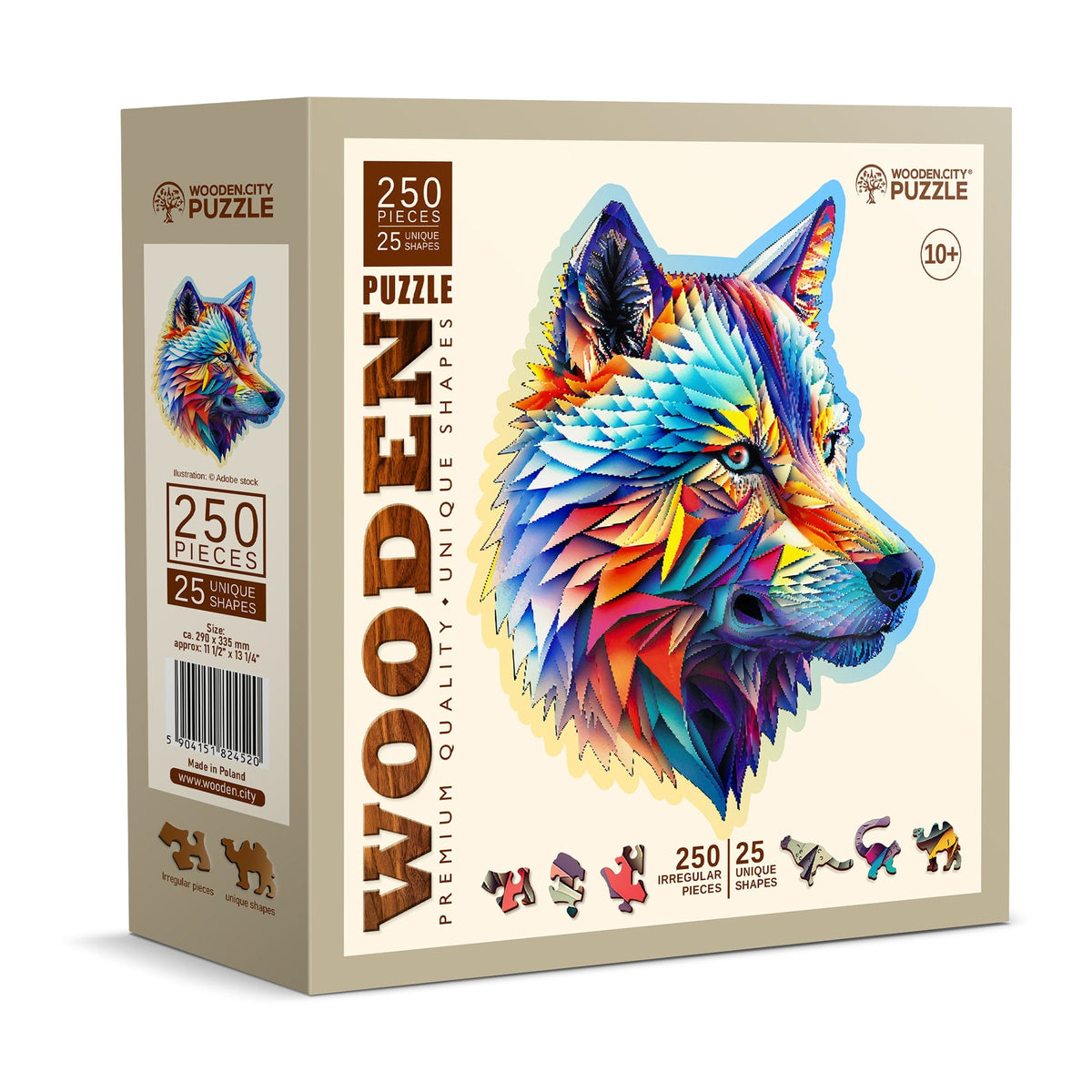 Wooden Puzzle Classy Wolf 250 Pieces On Wooden