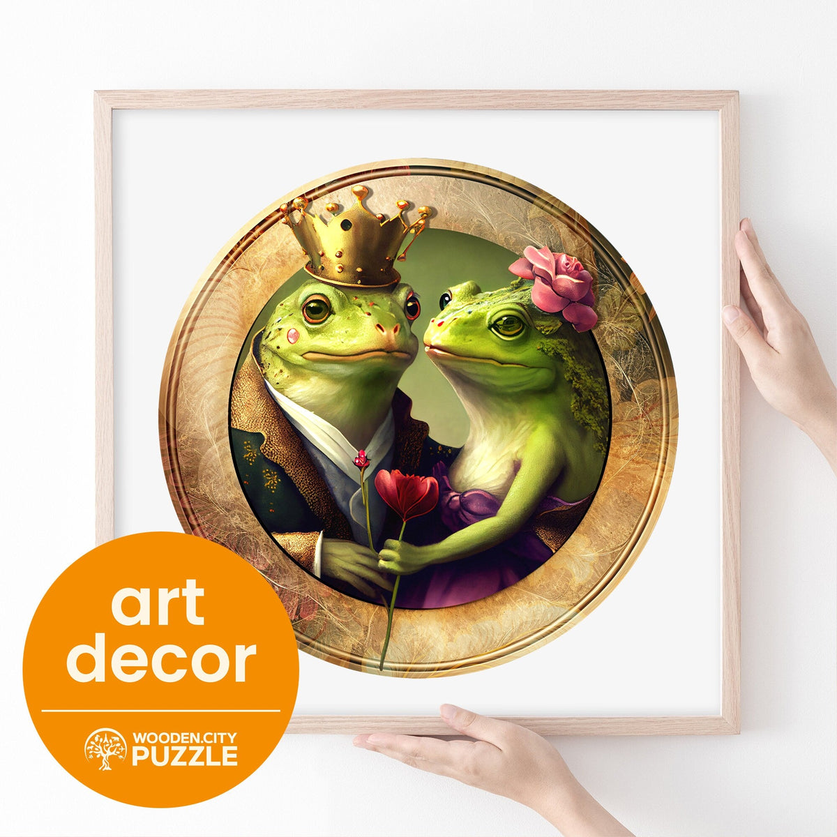 Wooden Puzzle Love and Frogs 500 Pieces On Wooden