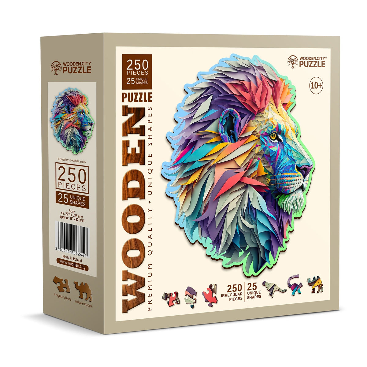 Wooden Puzzle Modern Lion 250 Pieces On Wooden