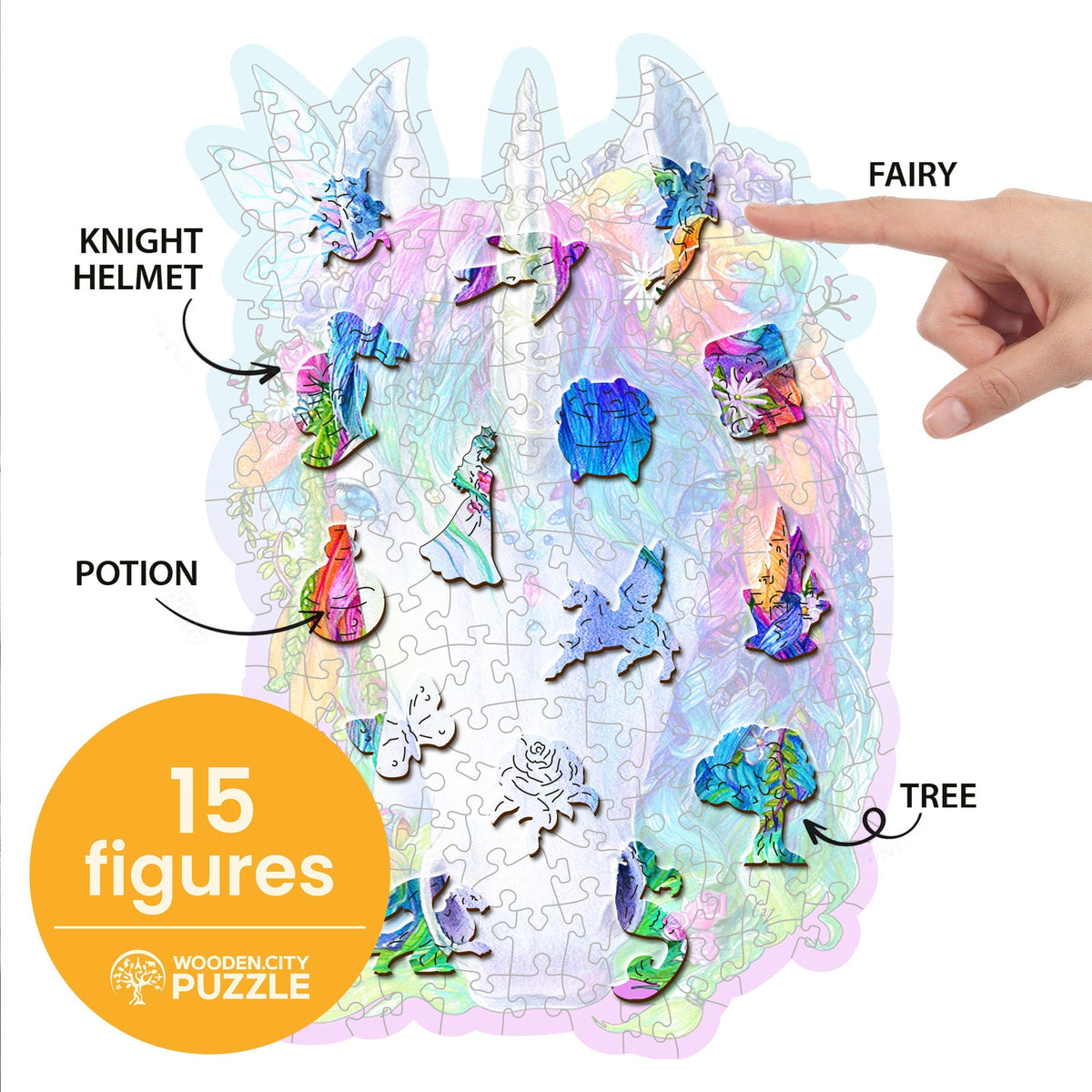Wooden Puzzle Stylish Unicorn 150 Pieces On Wooden