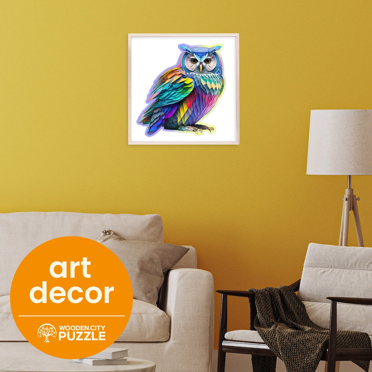 Wooden Puzzle Trendy Owl 150 Pieces On Wooden