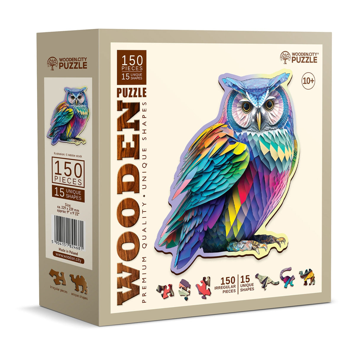 Wooden Puzzle Trendy Owl 150 Pieces On Wooden