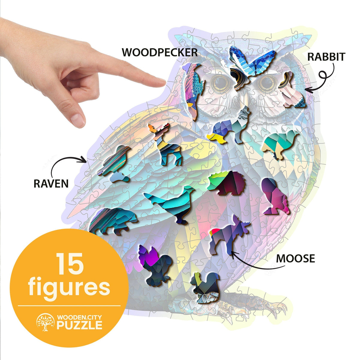 Wooden Puzzle Trendy Owl 150 Pieces On Wooden