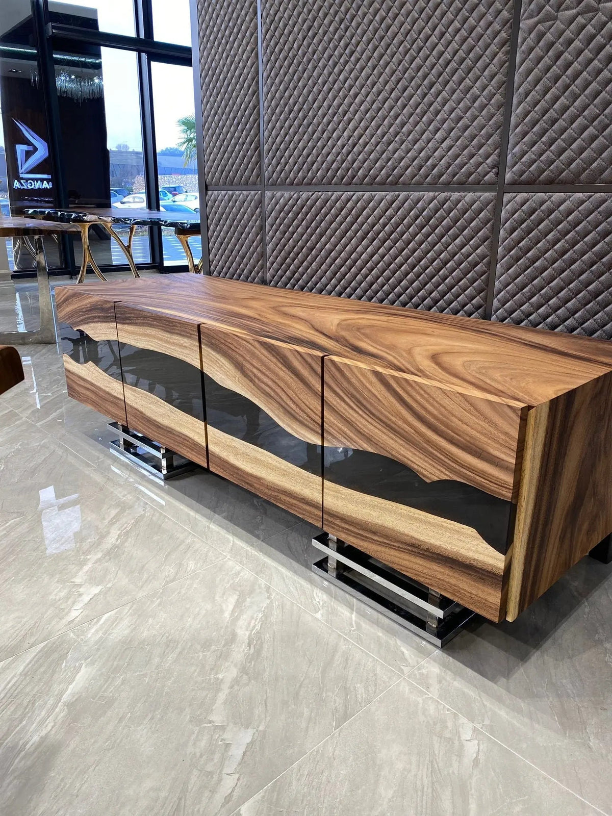 Wooden Sideboard for Jeremy | Epoxy  &amp; Wood Credenza | Wooden Cabinet On Wooden