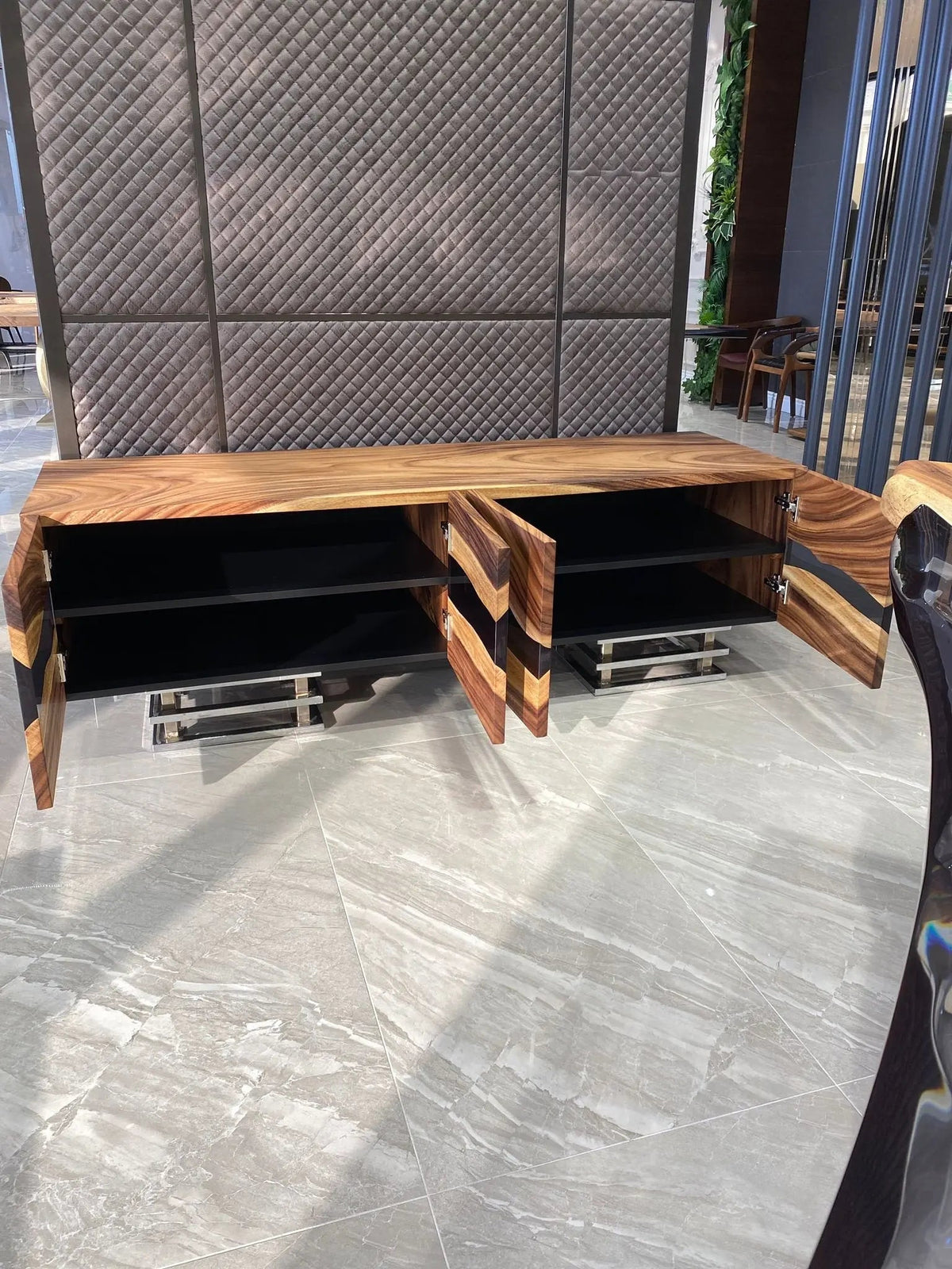 Wooden Sideboard for Jeremy | Epoxy  &amp; Wood Credenza | Wooden Cabinet On Wooden