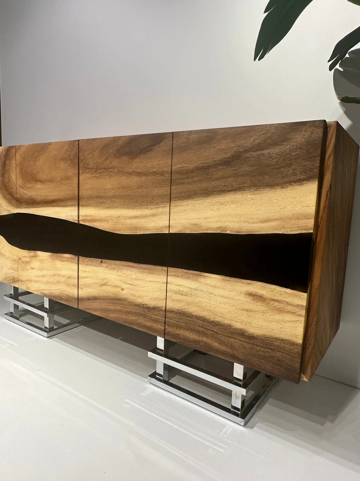 Wooden Sideboard for Mayde | Epoxy  &amp; Wood Credenza | Wooden Cabinet On Wooden