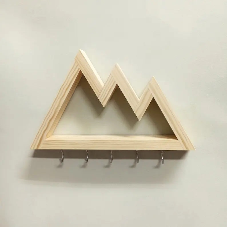 Wooden Wall Key Rack - Cascade Mountains On Wooden