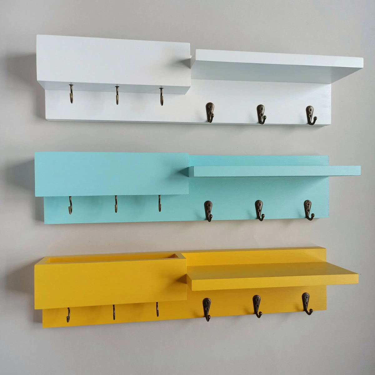 Wooden entryway organizer On Wooden